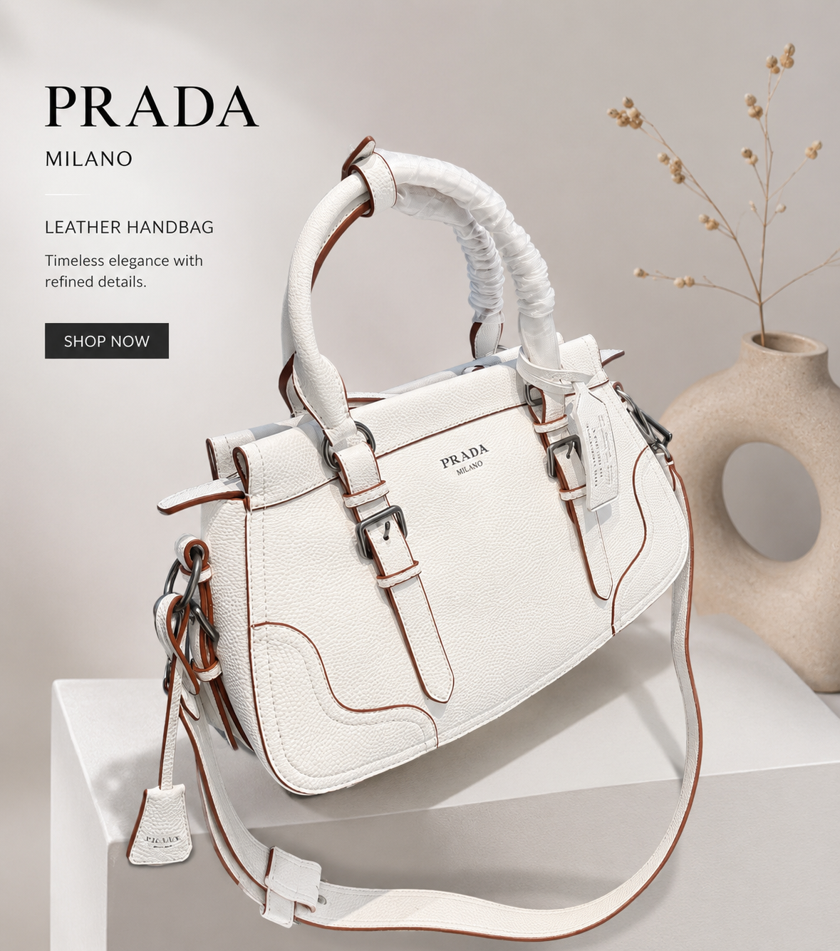 Large leather tote bag